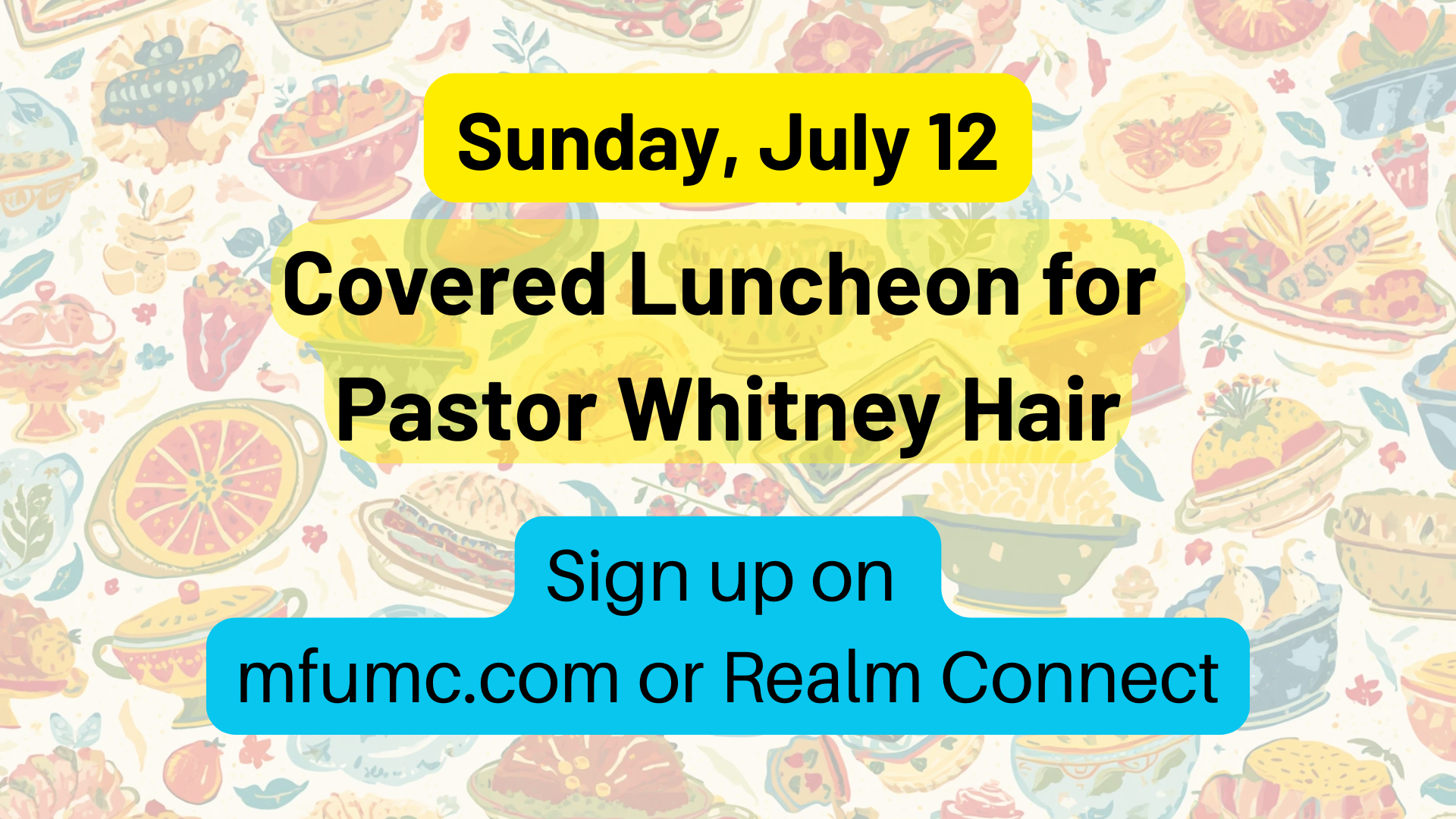 Welcome Luncheon for Pastor Whitney Hair