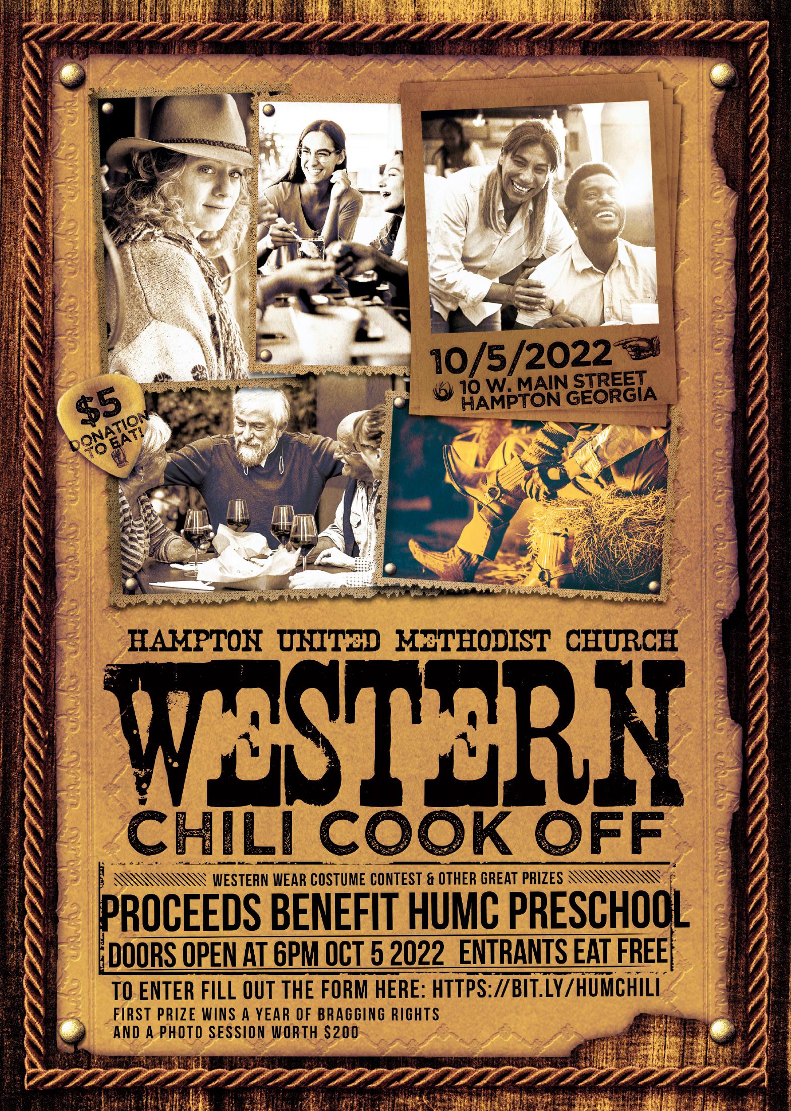 Hampton UMC invites you to our Western Chili Cook off!